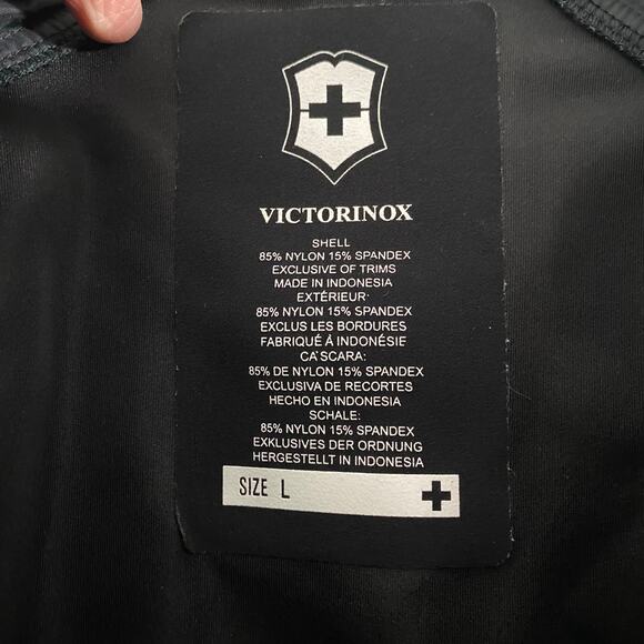 Victorinox Swiss Army Black 2 Way Zip Reinforced Elbow Softshell Jacket Size L - Picture 3 of 11